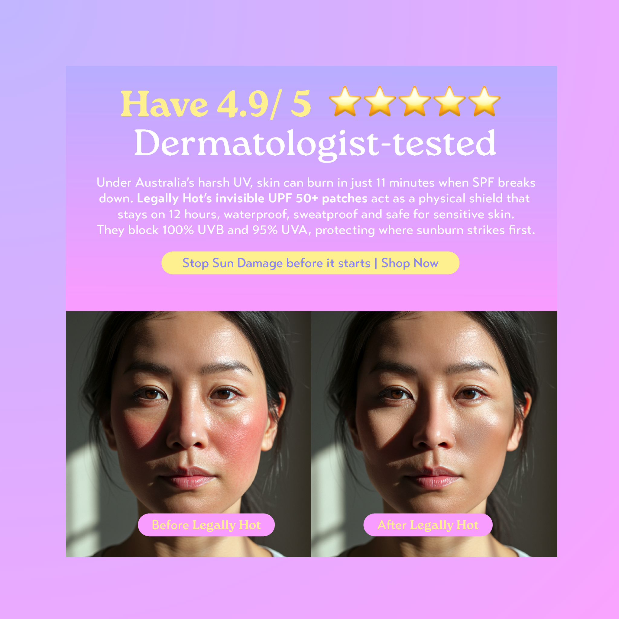 12-Hour Invisible UPF 50+ Sun Patches